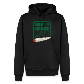 Aujourd’hui, je suis Highrish Stoner St. Patrick’s Day - Sweat à capuche Premium bio Homme - noir - Devant - Nico (187cm)