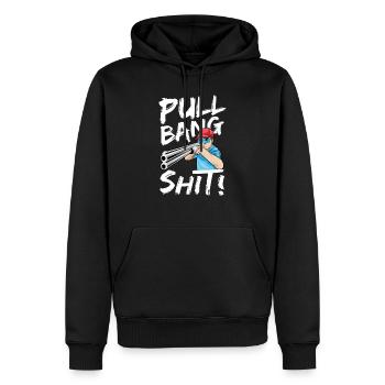 shooting sports clay skeet shooter gift idea - Men’s Premium Organic Hoodie - black - Front - Nico (187cm)