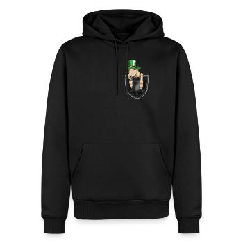 Drôle de cheval Cadeau de fête de la Saint-Patrick - Sweat à capuche Premium bio Homme - noir - Devant - Nico (187cm)