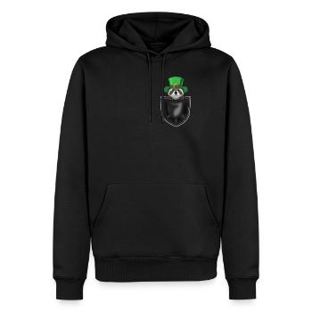 Drôle de raton laveur St. Patrick’s Party Gift - Sweat à capuche Premium bio Homme - noir - Devant - Nico (187cm)