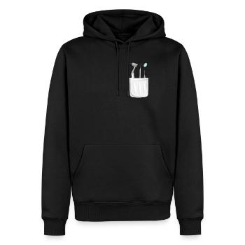T-shirt dentiste avec dentisterie de poche thoracique - Sweat à capuche Premium bio Homme - noir - Devant - Nico (187cm)