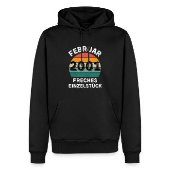 Février 2001 Pièce unique effrontée - Sweat à capuche Premium bio Homme - noir - Devant - Nico (187cm)