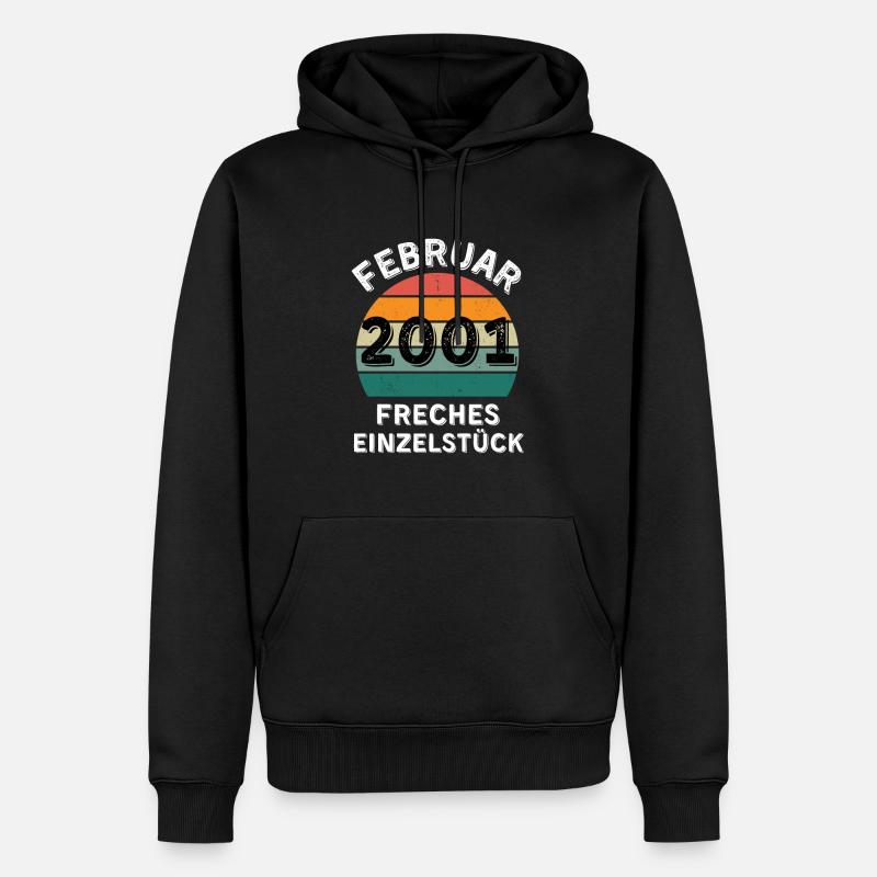 Février 2001 Pièce unique effrontée - Sweat à capuche Premium bio Homme - noir