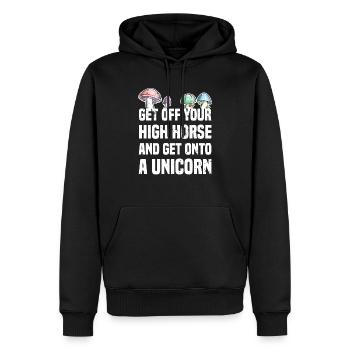 Weed Lover Magic Mushroom Pothead Gift - Men’s Premium Organic Hoodie - black - Front - Nico (187cm)