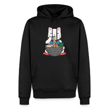 Winkende Katze Ramen Japan Nudelsuppe - Männer Premium Bio Hoodie - Schwarz - Vorne - Nico (187cm)
