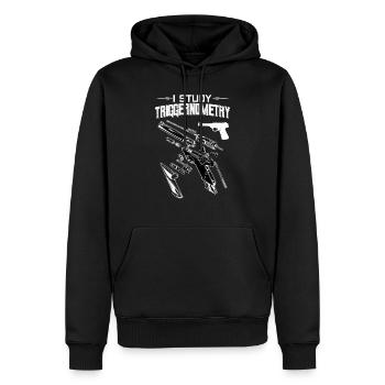 Funny Gun Lover Shooter Gunner Gift Ide - Men’s Premium Organic Hoodie - black - Front - Nico (187cm)