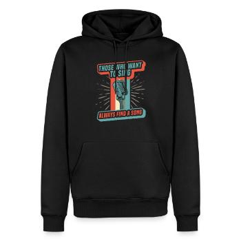 Karaoké Chanteur Chanteur Musicien Karaoké Party - Sweat à capuche Premium bio Homme - noir - Devant - Nico (187cm)