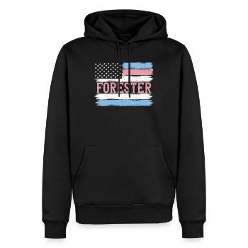 Idée cadeau du bûcheron de la fierté américaine - Sweat à capuche Premium bio Homme - noir - Devant - Nico (187cm)