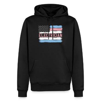 US Pride Lineman Electronics Technician Idée cadeau - Sweat à capuche Premium bio Homme - noir - Devant - Nico (187cm)