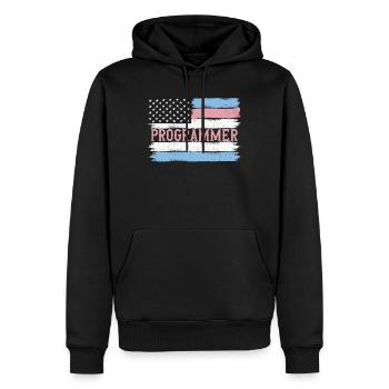 US Pride Web Developer Informatics Gift Idea - Männer Premium Bio Hoodie - Schwarz - Vorne - Nico (187cm)