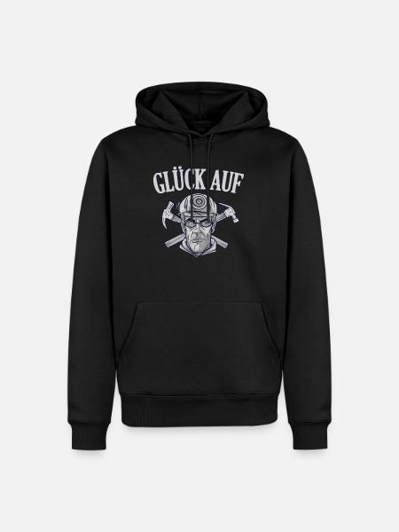 Kohlbergbau Bergarbeiter Glück Auf Geschenkidee - Men’s Premium Organic Hoodie - black