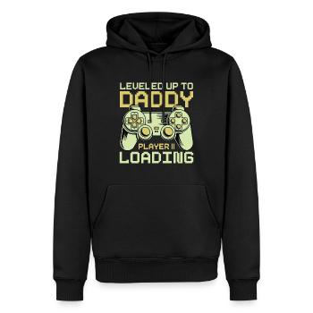 Dad Level Unlocked - Level up to Daddy Loading - Men’s Premium Organic Hoodie - black - Front - Nico (187cm)