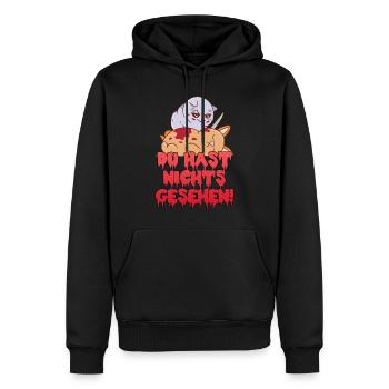 Psycho Katze du hast nichts gesehen Spruch lustig - Männer Premium Bio Hoodie - Schwarz - Vorne - Nico (187cm)