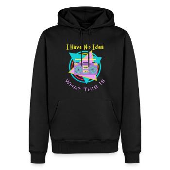 Je n’ai aucune idée de ce que c’est que la radio rétro des années 70 des années 80 - Sweat à capuche Premium bio Homme - noir - Devant - Nico (187cm)