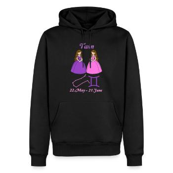 Zodiac sign Gemini, Princess, Constellation - Men’s Premium Organic Hoodie - black - Front - Nico (187cm)