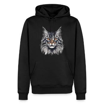 Maine-Coon-Katze Maine-Coon Katze Maincoon - Männer Premium Bio Hoodie - Schwarz - Vorne - Nico (187cm)