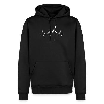 Capoeira - Sweat à capuche Premium bio Homme - noir - Devant - Nico (187cm)