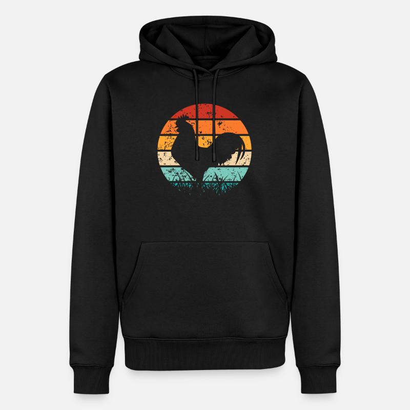 Hühner - Männer Premium Bio Hoodie - Schwarz