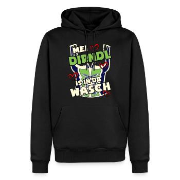 Dirndl Bayern Volksfest - Männer Premium Bio Hoodie - Schwarz - Vorne - Nico (187cm)