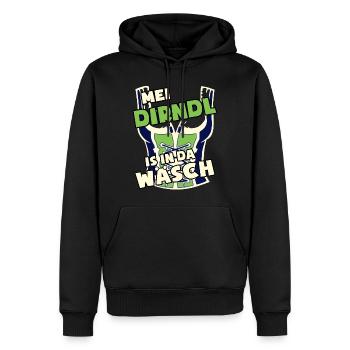 Dirndl Bayern Volksfest - Männer Premium Bio Hoodie - Schwarz - Vorne - Nico (187cm)