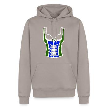 Dirndl Bayern Volksfest - Männer Premium Bio Hoodie - Taupe - Vorne - Nico (187cm)