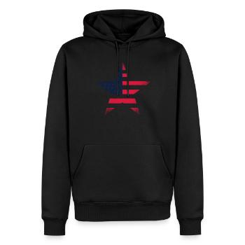 Flag USA - Men’s Premium Organic Hoodie - black - Front - Nico (187cm)