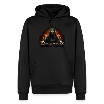 Nonne DJ - Männer Premium Bio Hoodie - Schwarz - Vorne - Nico (187cm)