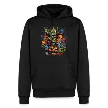 Halloween Monster - Männer Premium Bio Hoodie - Schwarz - Vorne - Nico (187cm)