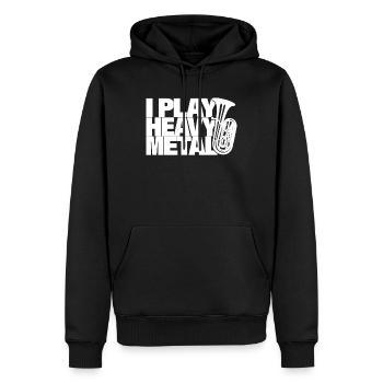 Je joue du heavy metal - Sweat à capuche Premium bio Homme - noir - Devant - Nico (187cm)