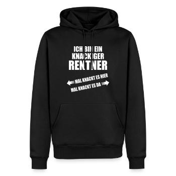 Renter - Männer Premium Bio Hoodie - Schwarz - Vorne - Nico (187cm)