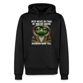Frosch Spruch - Männer Premium Bio Hoodie - Schwarz - Vorne - Nico (187cm)