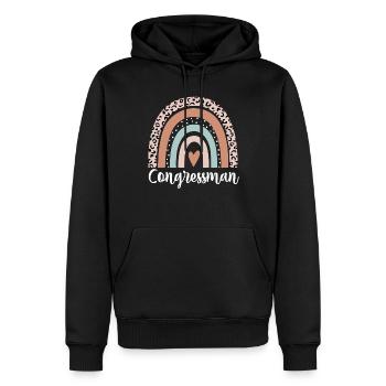 Congressman Rainbow Leopard Funny Congressman - Men’s Premium Organic Hoodie - black - Front - Nico (187cm)