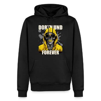 Dortmund - Männer Premium Bio Hoodie - Schwarz - Vorne - Nico (187cm)