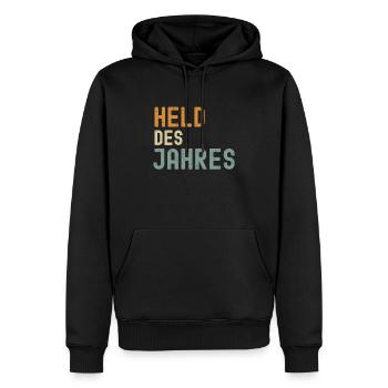 Held Des Jahres - Männer Premium Bio Hoodie - Schwarz - Vorne - Nico (187cm)