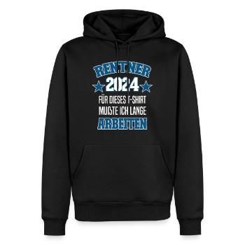 Rentner 2024 - Männer Premium Bio Hoodie - Schwarz - Vorne - Nico (187cm)