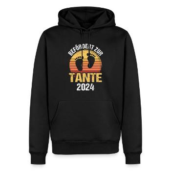 Tante 2024 - Männer Premium Bio Hoodie - Schwarz - Vorne - Nico (187cm)