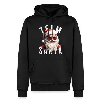 Team Santa Weihnachtsmotiv Weihnachtsmann - Männer Premium Bio Hoodie - Schwarz - Vorne - Nico (187cm)