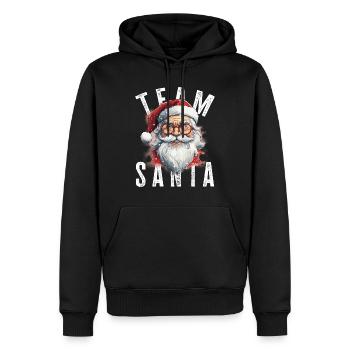 Team Santa Weihnachtsmotiv Weihnachtsmann - Männer Premium Bio Hoodie - Schwarz - Vorne - Nico (187cm)