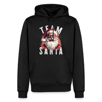 Team Santa Weihnachtsmotiv Weihnachtsmann - Männer Premium Bio Hoodie - Schwarz - Vorne - Nico (187cm)