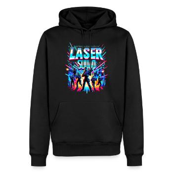 Laser Squad - Männer Premium Bio Hoodie - Schwarz - Vorne - Nico (187cm)