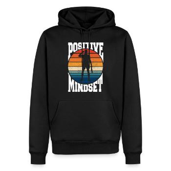Sensibilisation à la santé mentale à l’état d’ positif - Sweat à capuche Premium bio Homme - noir - Devant - Nico (187cm)