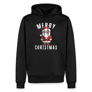 Santa Claus - Christmas - Christmas Motif - Men’s Premium Organic Hoodie - black - Front - Nico (187cm)