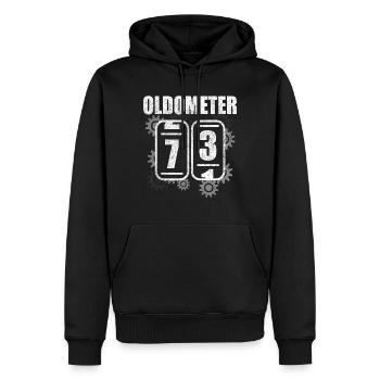73rd Birthday Shirt 73 Years Gift Oldometer - Men’s Premium Organic Hoodie - black - Front - Nico (187cm)