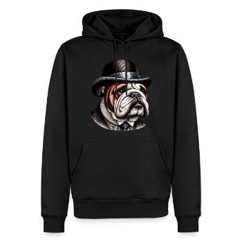 Art du bouledogue anglais - Sweat à capuche Premium bio Homme - noir - Devant - Nico (187cm)