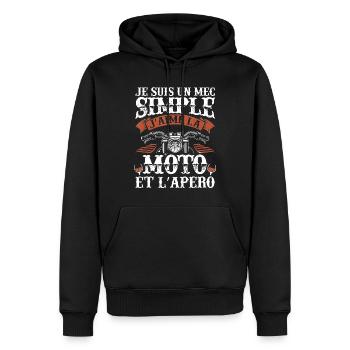 Herren Motorrad T-Shirt Motorrad Geschenk Motorrad - Männer Premium Bio Hoodie - Schwarz - Vorne - Nico (187cm)