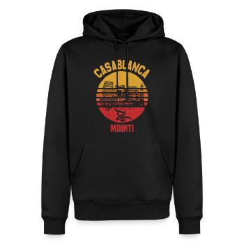 CASABLANCA HYA MDINTI - Sweat à capuche Premium bio Homme - noir - Devant - Nico (187cm)