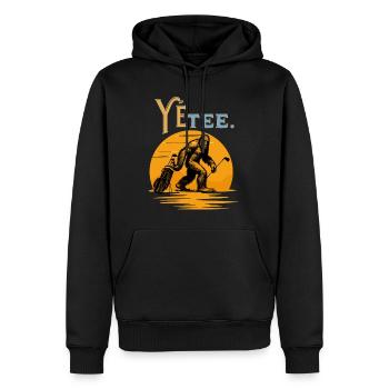 Yeti-Golfer, hier ist der Yete! - Männer Premium Bio Hoodie - Schwarz - Vorne - Nico (187cm)