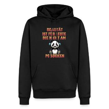 Niedlicher Panda Gaming Zocker Computer PC - Männer Premium Bio Hoodie - Schwarz - Vorne - Nico (187cm)