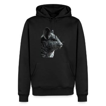 Chinchilla - Sweat à capuche Premium bio Homme - noir - Devant - Nico (187cm)