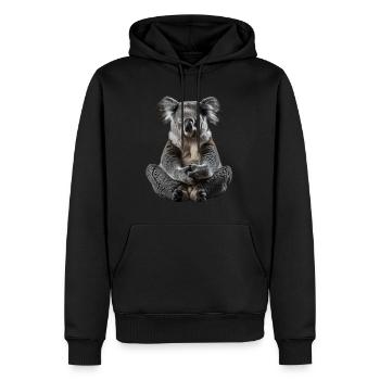 Koala - Männer Premium Bio Hoodie - Schwarz - Vorne - Nico (187cm)